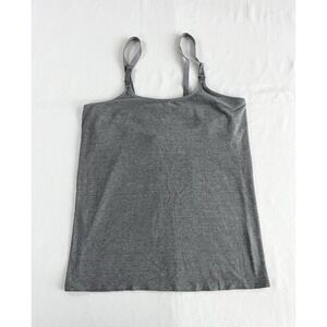 a:glow Maternity Nursing Cami Tank Top Small S Gray Heather Stretch Clip Down